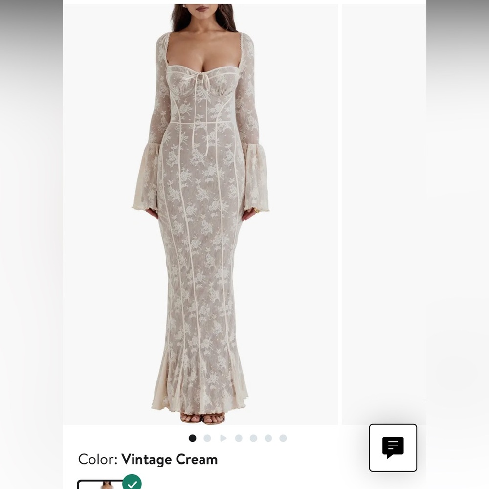 House of CB Delilah Floral Long Sleeve Lace Maxi Dress